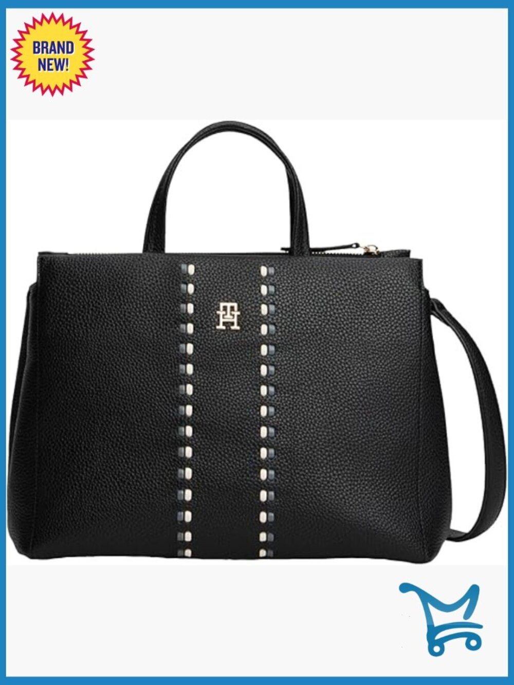 Large Timeless Satchel Bag with Removable Crossbody Strap, Polyurethane